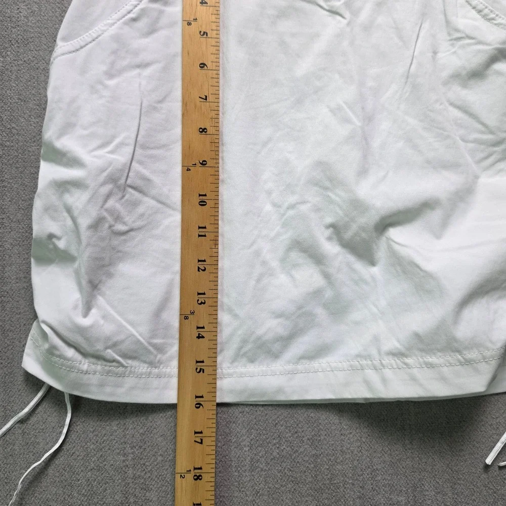 Columbia Skort Women M White Ruched Side Drawstring Athletic Golf Tennis Mini